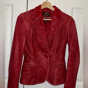 Danier Women's Vibrant Red Leather Jacket